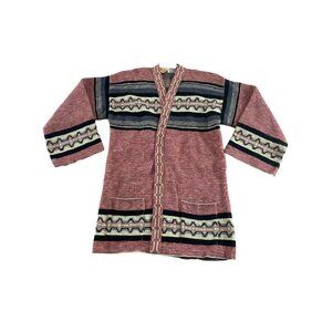Vintage Wintuck By Sabra Aztec Women's Tribal Open Front Cardigan - Medium